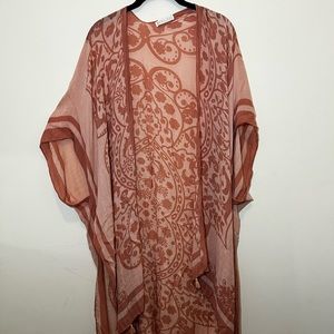Bohemian Two toned long Pink kimono - small
